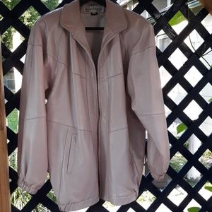 Retro Pink Leather Jacket